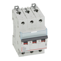 408094 Legrand DX3 - Disjoncteur triphasé 50A 3P D50 6000A/10kA - Courbe D - 400V - À vis - 3 modules