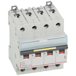409347 Legrand DX3 - Disjoncteur tétrapolaire 1A 4P C1 10000A/16kA - 400V - Courbe C - À vis - 4 modules
