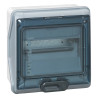 601998 Coffret étanche Legrand 8 modules Plexo - étanchéité IP65 - Porte vitrée - Fermeture standard - Sans bornier de terre