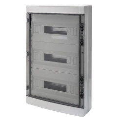GW40108 Gewiss 40 CDK - Coffret électrique étanche 3 rangées de 18 modules (54 modules) - IP65 - Sans barette de terre