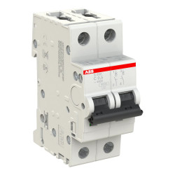 S202 C0,5 - Disjoncteur bipolaire ABB 0,5A - 2P - Courbe C - 6/10kA - Bornes à vis - 2CDS252001R0984 - 352225
