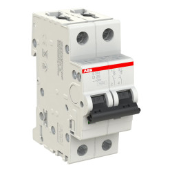 S202 D25 - Disjoncteur bipolaire ABB 25A - 2P - Courbe D - 6/10kA - Bornes à vis - 2CDS252001R0251 - 352265