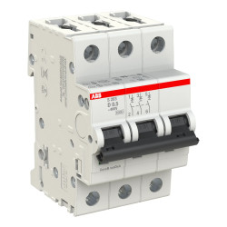 S203 D0,5 - Disjoncteur triphasé ABB 0,5A - 3P - Courbe D - 6/10kA - Bornes à vis - 2CDS253001R0981 - 352350