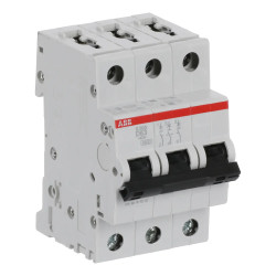 S203 D63 - Disjoncteur triphasé ABB 63A - 3P - Courbe D - 6/10kA - Bornes à vis - 2CDS253001R0631 - 352369