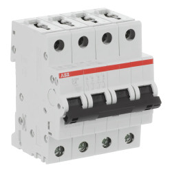 S204 C4 - Disjoncteur tétrapolaire ABB 4A - 4P - Courbe C - 6/10kA - Bornes à vis - 2CDS254001R0044 - 352432