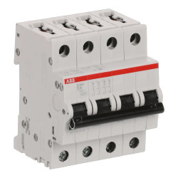 S204 D4 - Disjoncteur tétrapolaire ABB 4A - 4P - Courbe D - 6/10kA - Bornes à vis - 2CDS254001R0041 - 352457