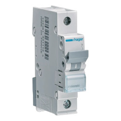 MCN125 - Disjoncteur Hager unipolaire 25A - 1P - 6/10kA - courbe C - Bornes à vis alignées - 1 module
