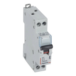 407734 Legrand DX3 - Disjoncteur unipolaire + neutre 1A - 6/10kA - Courbe C - Vis/vis - 1 module - 230V