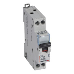 407745 Legrand DX3 - Disjoncteur unipolaire + neutre 32A - 6/10kA - Courbe C - Vis/vis - 1 module - 230V