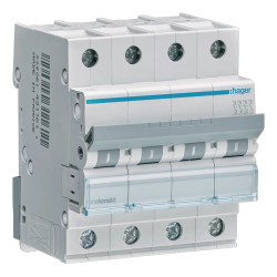 MCN432 - Disjoncteur Hager tétrapolaire 32A - 4P - 6/10kA - courbe C - Bornes à vis alignées - 4 modules