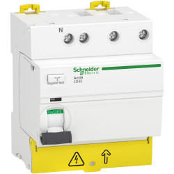 A9R43740 - Interrupteur différentiel Schneider triphasé + neutre 3P+N 40A 30mA Type A - Alimenté par le bas - Acti9 iID40