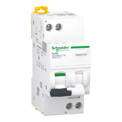 A9DE7616 - Disjoncteur différentiel Schneider phase neutre 1P+N 16A 300mA Type AC - 6kA - 2 modules - Acti9 iCV40