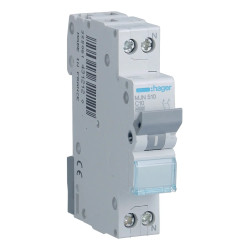 MJN510 - Disjoncteur Hager phase neutre 10A - 1P+N - 4,5kA - courbe C - Bornes à vis - 1 module