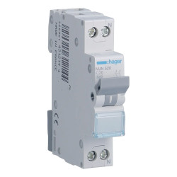 MJN520 - Disjoncteur Hager phase neutre 20A - 1P+N - 4,5kA - courbe C - Bornes à vis - 1 module