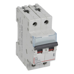 407505 Legrand DX3 - Disjoncteur bipolaire 4A 2P B4 6000A/10kA - Courbe B - 230V - À vis - 2 modules