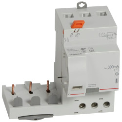 410474 - Bloc différentiel Legrand3P 40A 300mA - Type AC - 3M - Vis/vis - adaptable sur disjoncteur DX3 3P