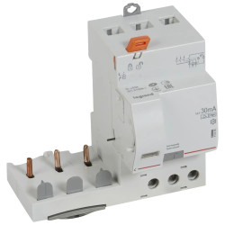 410486 - Bloc différentiel Legrand3P 63A 30mA - Type F - 3M - Vis/vis - adaptable sur disjoncteur DX3 3P