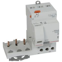 410489 - Bloc différentiel Legrand3P 63A 300mA - Type F - 3M - Vis/vis - adaptable sur disjoncteur DX3 3P
