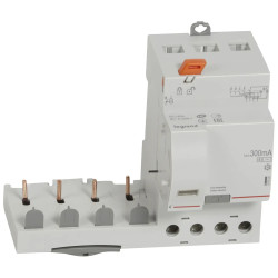 410520 - Bloc différentiel Legrand4P 40A 300mA sélectif - Type AC - 3M - Vis/vis - adaptable sur disjoncteur DX3 4P