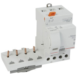 410521 - Bloc différentiel Legrand4P 63A 300mA sélectif - Type AC - 3M - Vis/vis - adaptable sur disjoncteur DX3 4P
