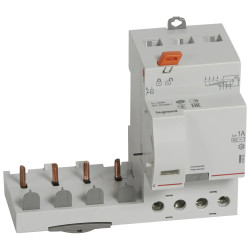410523 - Bloc différentiel Legrand4P 63A 1000mA sélectif - Type AC - 3M - Vis/vis - adaptable sur disjoncteur DX3 4P