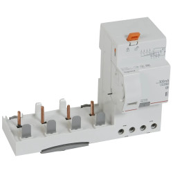 410640 - Bloc différentiel Legrand4P 63A 300mA - Type F - 3M - Vis/vis - adaptable sur disjoncteur DX3 4P 1,5 modules/pôle