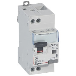 410702 - Disjoncteur différentiel Legrand1P+N 2A 30mA Type AC - DX3 4,5/6kA - Bornes décalées - Vis/vis