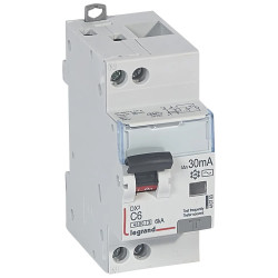 410703 - Disjoncteur différentiel Legrand1P+N 6A 30mA Type AC - DX3 4,5/6kA - Bornes décalées - Vis/vis