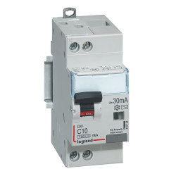 410704 - Disjoncteur différentiel Legrand1P+N 10A 30mA Type AC - DX3 4,5/6kA - Bornes décalées - Vis/vis