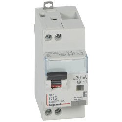 410705 - Disjoncteur différentiel Legrand1P+N 16A 30mA Type AC - DX3 4,5/6kA - Bornes décalées - Vis/vis