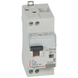 410706 - Disjoncteur différentiel Legrand1P+N 20A 30mA Type AC - DX3 4,5/6kA - Bornes décalées - Vis/vis