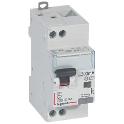 410722 - Disjoncteur différentiel Legrand1P+N 2A 300mA Type AC - DX3 4,5/6kA - Bornes décalées - Vis/vis
