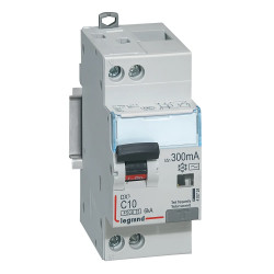 410724 - Disjoncteur différentiel Legrand1P+N 10A 300mA Type AC - DX3 4,5/6kA - Bornes décalées - Vis/vis