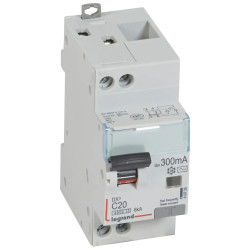 410726 - Disjoncteur différentiel Legrand1P+N 20A 300mA Type AC - DX3 4,5/6kA - Bornes décalées - Vis/vis