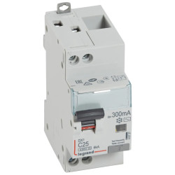 410727 - Disjoncteur différentiel Legrand1P+N 25A 300mA Type AC - DX3 4,5/6kA - Bornes décalées - Vis/vis