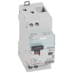 410729 - Disjoncteur différentiel Legrand1P+N 40A 300mA Type AC - DX3 4,5/6kA - Bornes décalées - Vis/vis