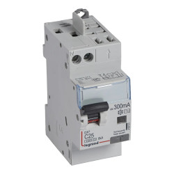 410731 - Disjoncteur différentiel Legrand1P+N 25A 300mA Type AC - DX3 4500A/6kA - Arrivée haut / dépat haut - Auto + vis
