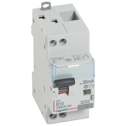410734 - Disjoncteur différentiel Legrand1P+N 10A 30mA Type AC - DX3 4,5/6kA - Bornes décalées - Vis/vis