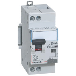 410752 - Disjoncteur différentiel Legrand1P+N 10A 30mA Type F - DX3 4,5/6kA - Bornes décalées - Vis/vis