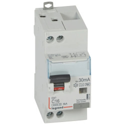 410753 - Disjoncteur différentiel Legrand1P+N 16A 30mA Type F - DX3 4,5/6kA - Bornes décalées - Vis/vis