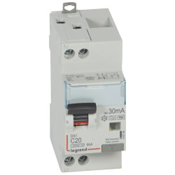 410754 - Disjoncteur différentiel Legrand1P+N 20A 30mA Type F - DX3 4,5/6kA - Bornes décalées - Vis/vis