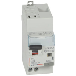 410761 - Disjoncteur différentiel Legrand1P+N 16A 30mA Type F - DX3 4,5/6kA - Bornes décalées - Auto + vis