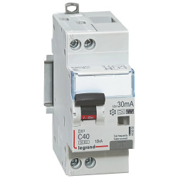 410859 - Disjoncteur différentiel Legrand1P+N 40A 30mA Type F - DX3 6/10kA - Bornes décalées - Vis/vis