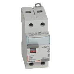 411505 - Interrupteur différentiel Legrand2P 40A 30mA Type AC - Bornes alignées - Auxiliarisable - Vis/Vis