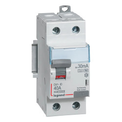 411591 - Interrupteur différentiel Legrand2P 40A 30mA Type F - Bornes alignées - Auxiliarisable - Vis/Vis