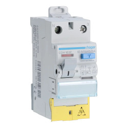 CDH163F - Interrupteur différentiel Hager bipolaire 1P+N 63A 30mA type A HI - Haute immunité - Alimentation basse