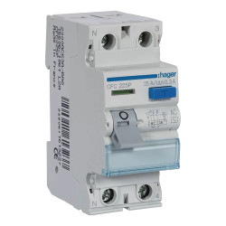 CFC225P - Interrupteur différentiel Hager bipolaire 2P 25A 300mA Type AC - Bornes alignées - Non auxiliarisable
