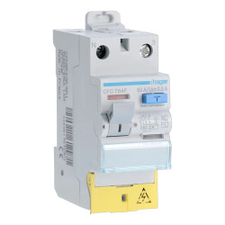 CFC764F - Interrupteur différentiel Hager bipolaire 1P+N 63A 300mA Type AC - Bornes décalées - Alimentation basse