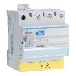 CFC840F - Interrupteur différentiel Hager triphasé + neutre 3P+N 40A 300mA Type AC - Bornes décalées - Alimentation basse