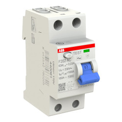 440061 - Interrupteur différentiel ABB bipolaire 2P 63A 30mA Type AC - F202 AC-63/0.03 - 2CSF202001R1630 - Auxiliarisable